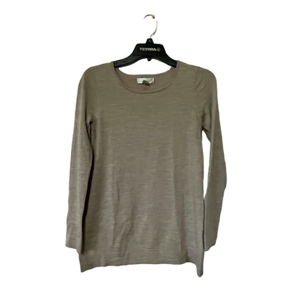 Kenar Womens 100% Merino Wool Beige Sweater Button Back Lightweight Size M